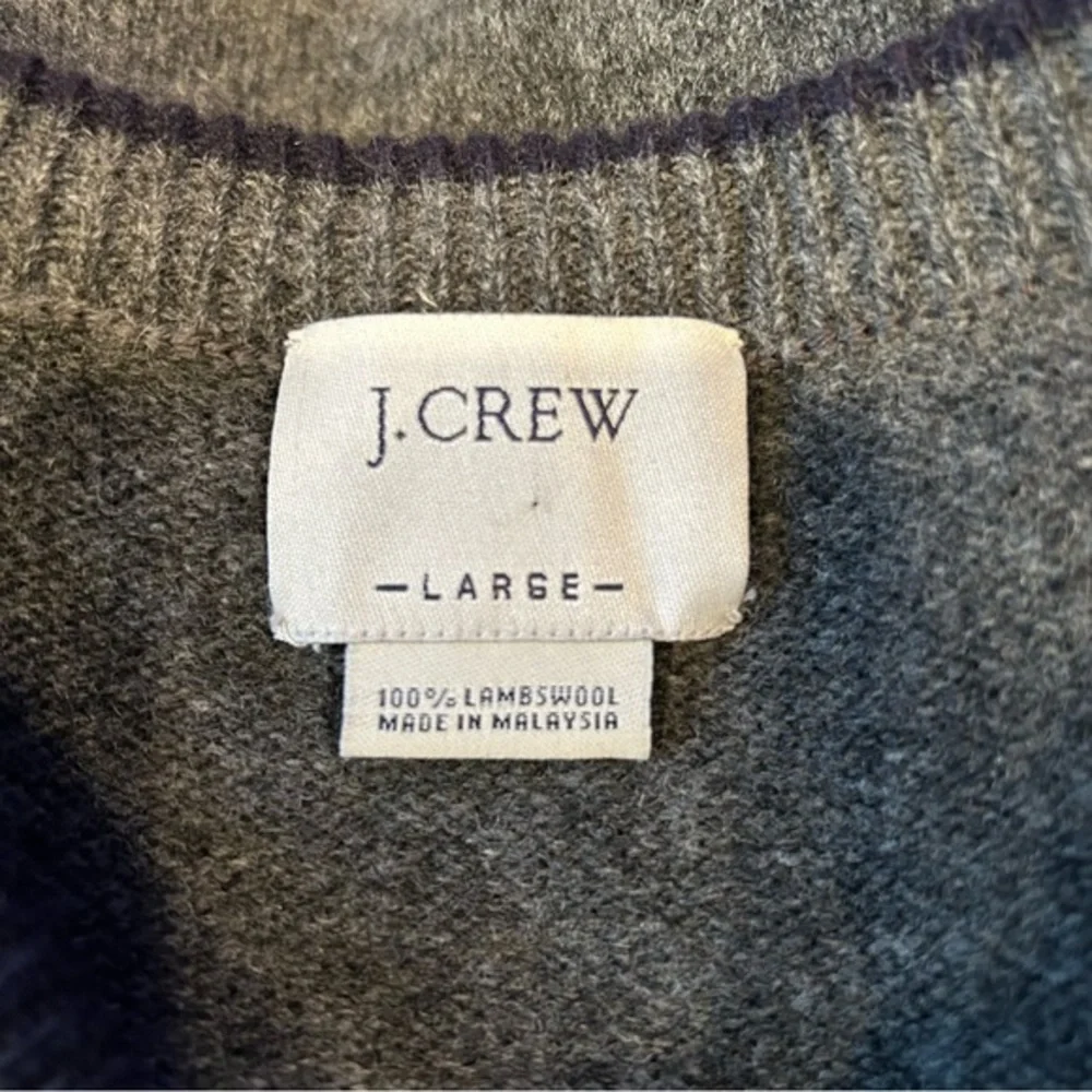 J.Crew Sweater Vest‎ Gray Lambswool Mens Large Minimalist Preppy Layer